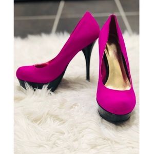 Magenta & Black Heels
